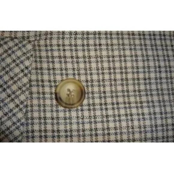 🆕TOPSHOP Angie Double Breasted Trench Coat Houndstooth Plaid Blue Gray - Picture 12 of 12